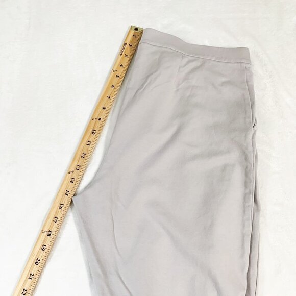 J. Jill light gray stretch tapered roll cuff ankle crop length casual dress pant - Picture 8 of 9